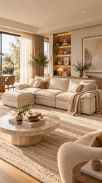 VELA – canapé modulable crème, vue d’ambiance