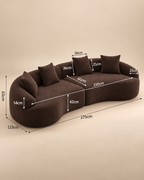 MIRA – dimensions du canapé incurvé (275 × 115 × 63 cm)